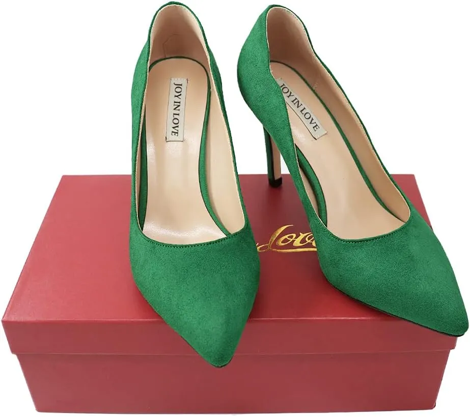 JOY IN LOVE Pumps for Women 3.5" Stiletto High Heels Pointy Toe Pumps Shoes