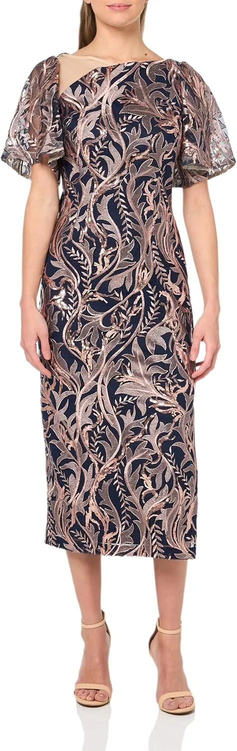 JS Collections Women's Elliot Bateau Neck Gown