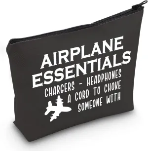 JXGZSO Airplane Essentials Bag Funny Travel Bag Travel Accessory Pouch Charger Pouch Travel Pouch (Airplane Essentials B)