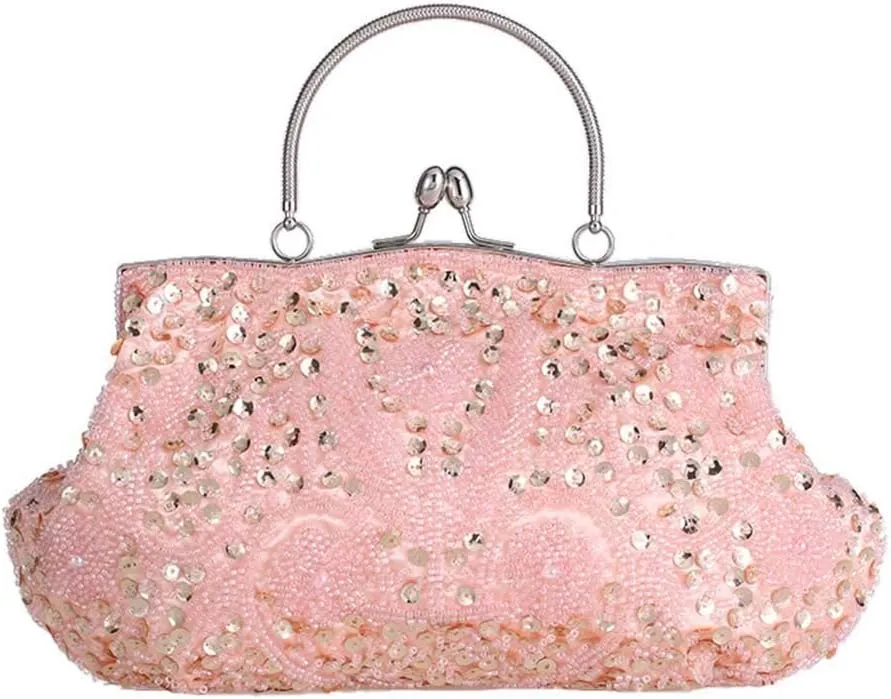 KALAIEN Beaded Sequin Evening Clutch Bag Bridal Wedding Purses Women Evening Bags