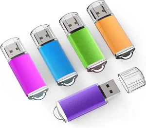 K&ZZ 5 Pack 64GB Flash Drive 64 GB USB Flash Drives USB 2.0 Thumb Drive Gig Zip Drive Stick 64G Flash Memory Stick Jump Drives for PC Laptop, Multicolored