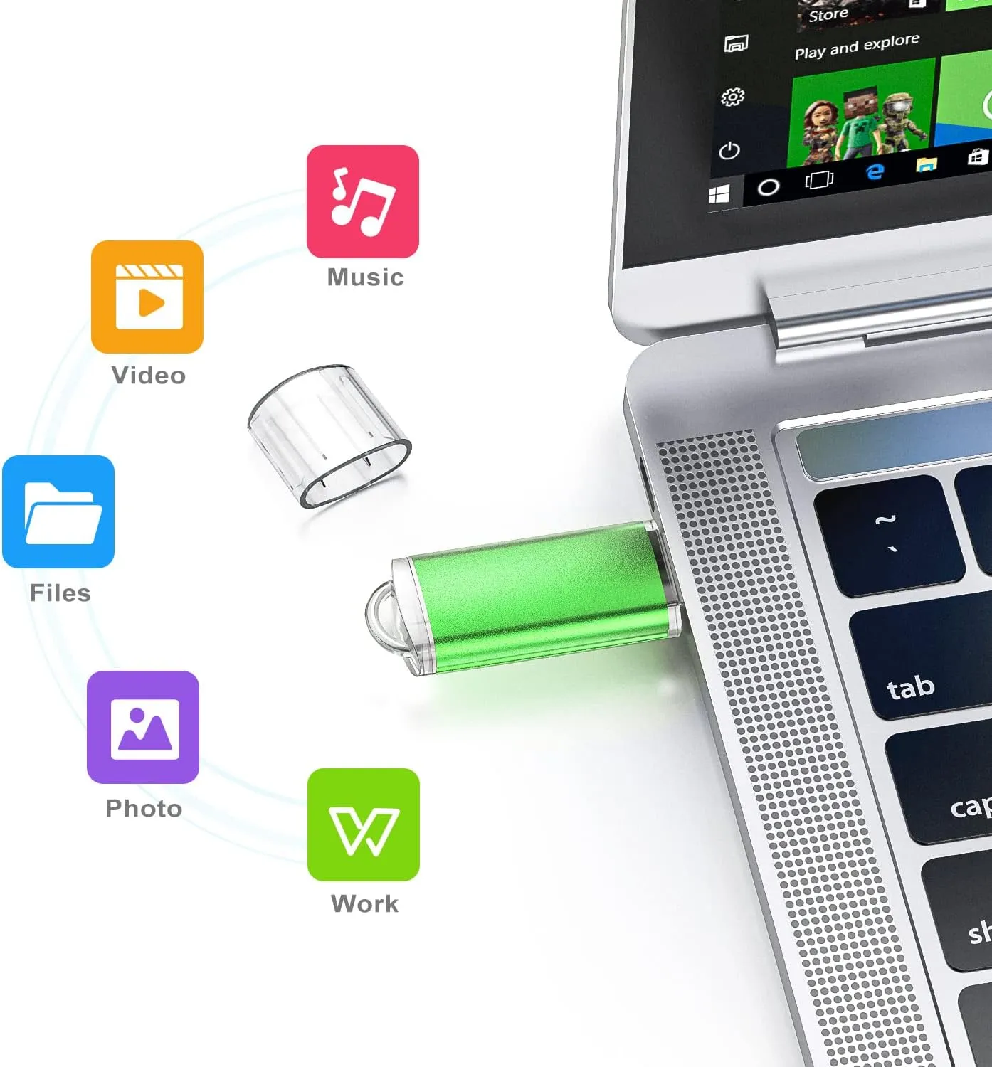 K&ZZ 5 Pack 64GB Flash Drive 64 GB USB Flash Drives USB 2.0 Thumb Drive Gig Zip Drive Stick 64G Flash Memory Stick Jump Drives for PC Laptop, Multicolored