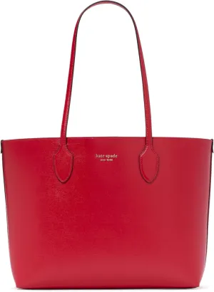 kate spade new york Bleecker Pixelated Hearts Pop Print Crossgrain Leather Large Tote, Cherry Rouge Multi