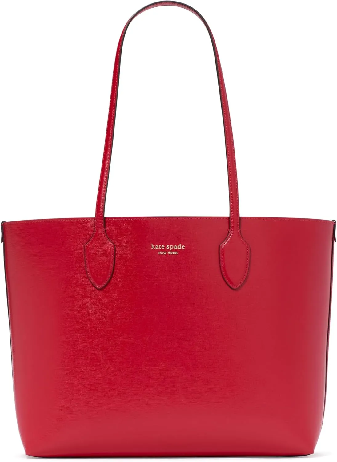 kate spade new york Bleecker Pixelated Hearts Pop Print Crossgrain Leather Large Tote, Cherry Rouge Multi