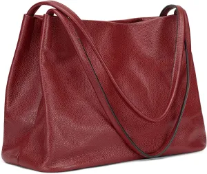 Kattee Leather Tote Bags for Women, Casual Shoulder Hobo Purses and Handbags, Top Magnetic Snap Closure