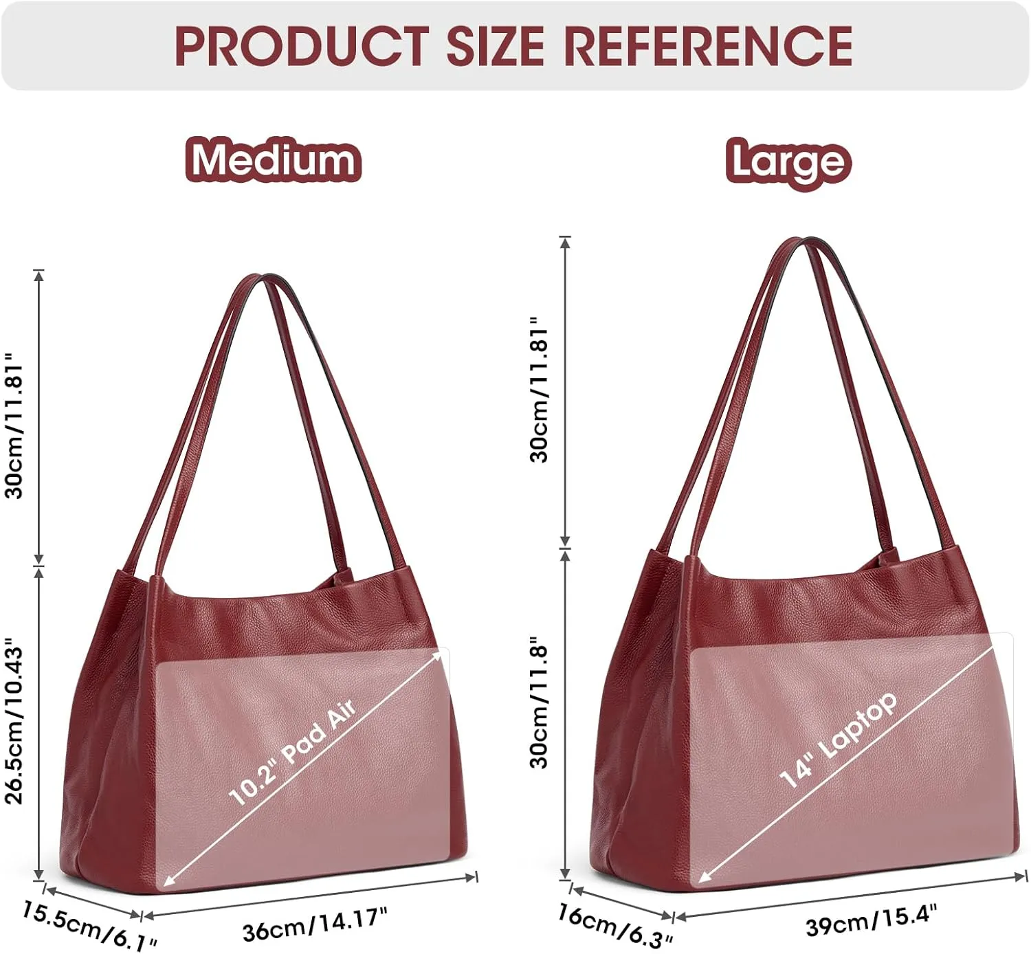 Kattee Leather Tote Bags for Women, Casual Shoulder Hobo Purses and Handbags, Top Magnetic Snap Closure