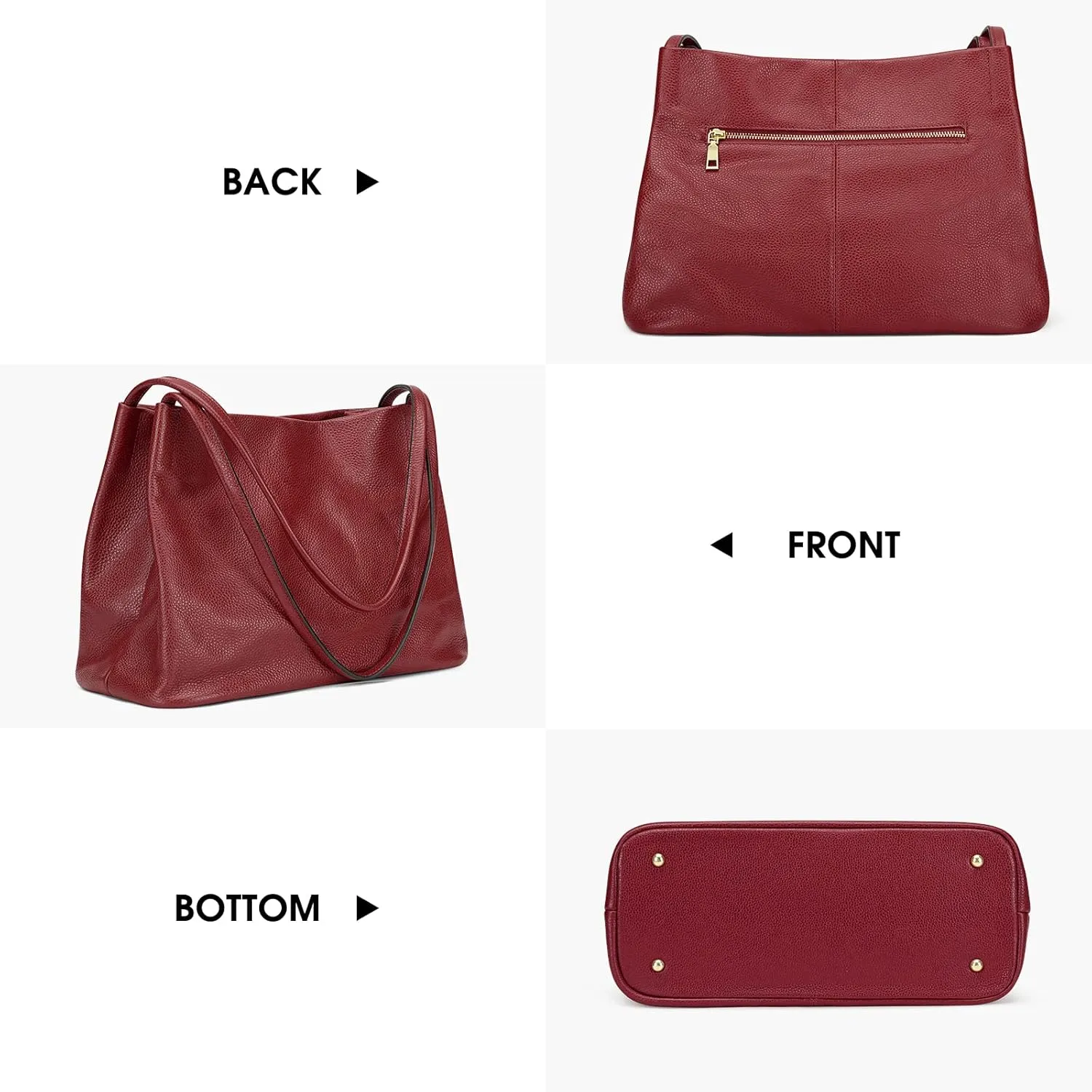 Kattee Leather Tote Bags for Women, Casual Shoulder Hobo Purses and Handbags, Top Magnetic Snap Closure