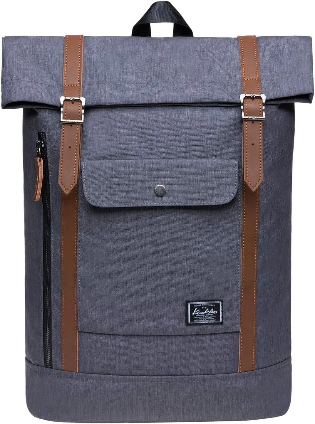 KAUKKO Large Multipurpose Water-Repellent Backpack Satchel for Hiking Camping Travel with Laptop Compartment (05-2-grey)