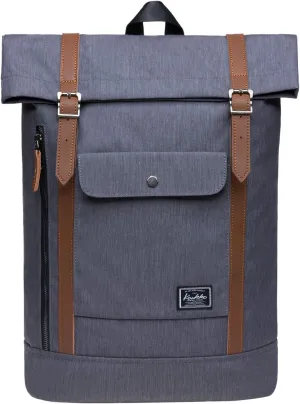 KAUKKO Large Multipurpose Water-Repellent Backpack Satchel for Hiking Camping Travel with Laptop Compartment (05-2-grey)