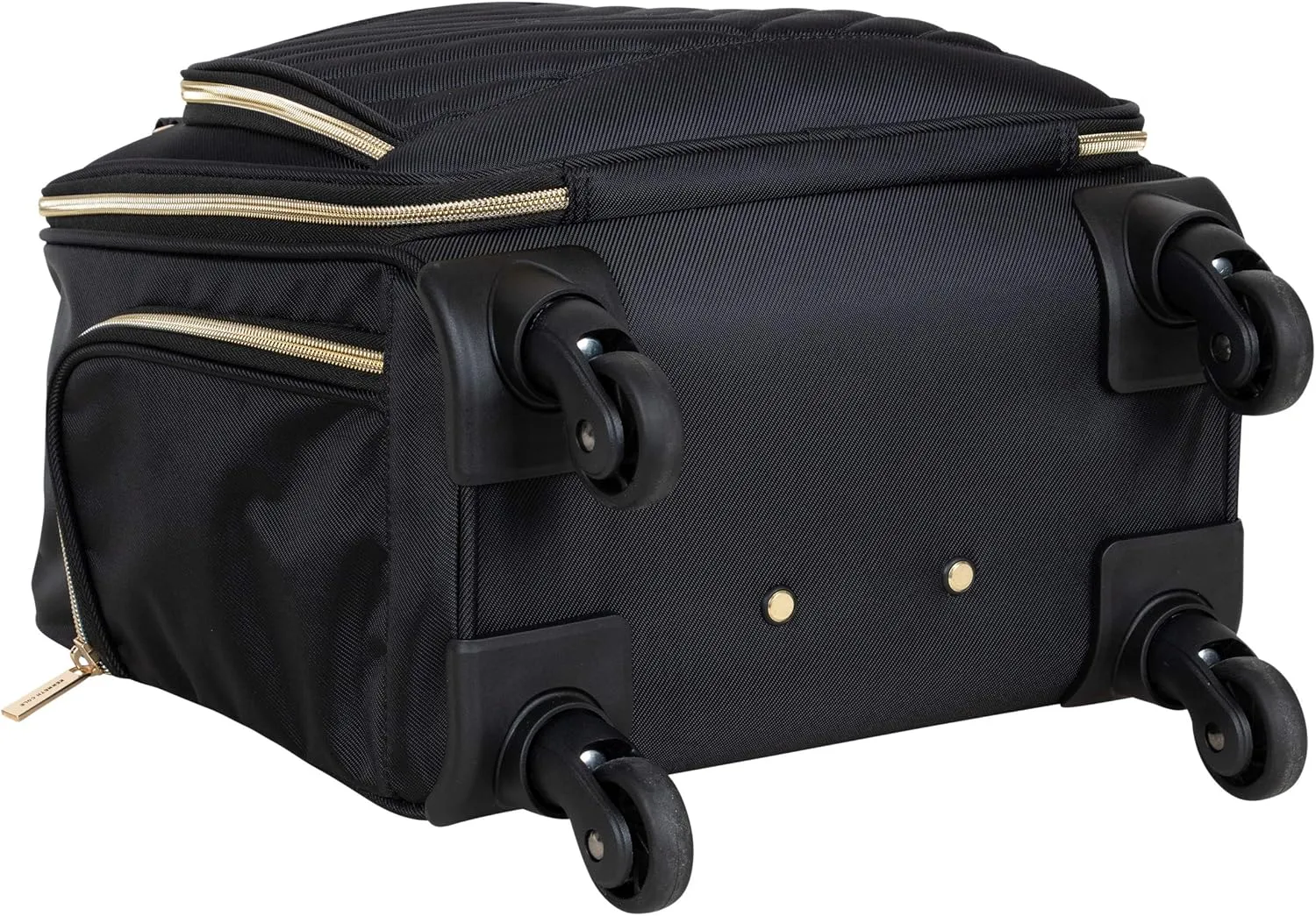 Kenneth Cole REACTION Chelsea 2-Piece Bundle - 17" 4-Wheel Spinner Underseat Carry-On Luggage & Matching 15" Laptop Backpack, Black