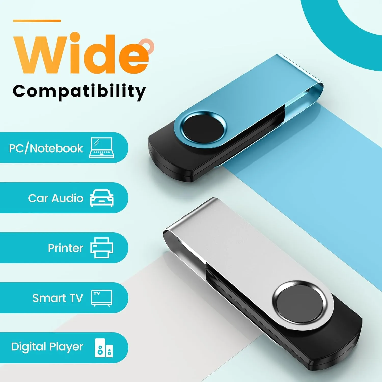 Kepmem USB Flash Drive 4GB 10 Pack USB 2.0 Thumb Drives 4 GB Memory Sticks Portable Jump Drive Bulk Swivel 10 Pieces Zip Drives Mixed Colors Pendrive Data Storage and Backup