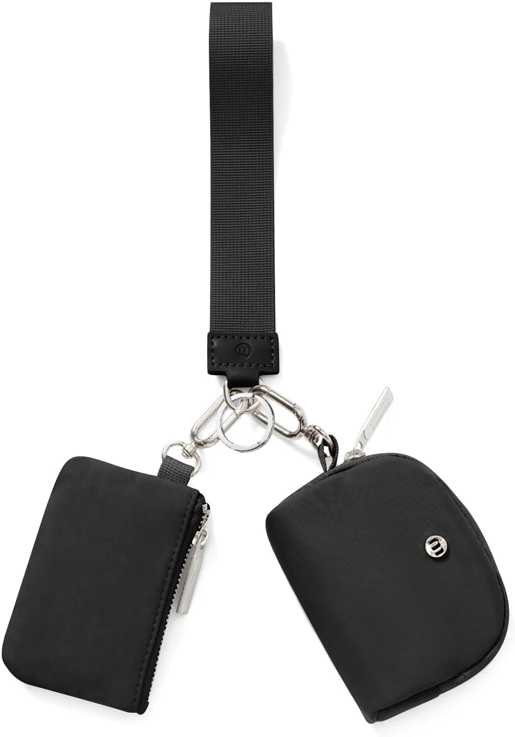 Keychain Wallet Mini Zip Around Wristlet Wallets for Women Detachable Dual Pouch Wristlet Portable Coin Purse Small Wallets