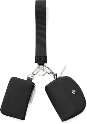 Keychain Wallet Mini Zip Around Wristlet Wallets for Women Detachable Dual Pouch Wristlet Portable Coin Purse Small Wallets