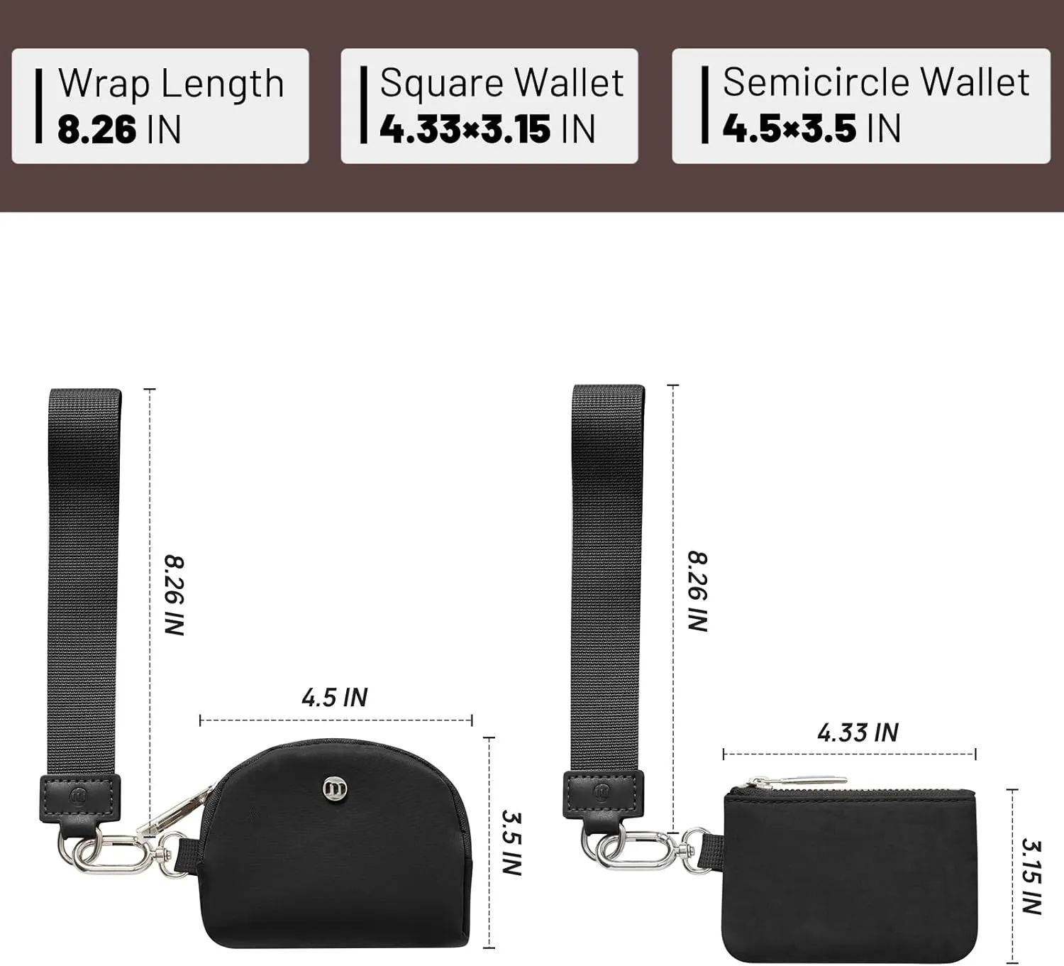 Keychain Wallet Mini Zip Around Wristlet Wallets for Women Detachable Dual Pouch Wristlet Portable Coin Purse Small Wallets