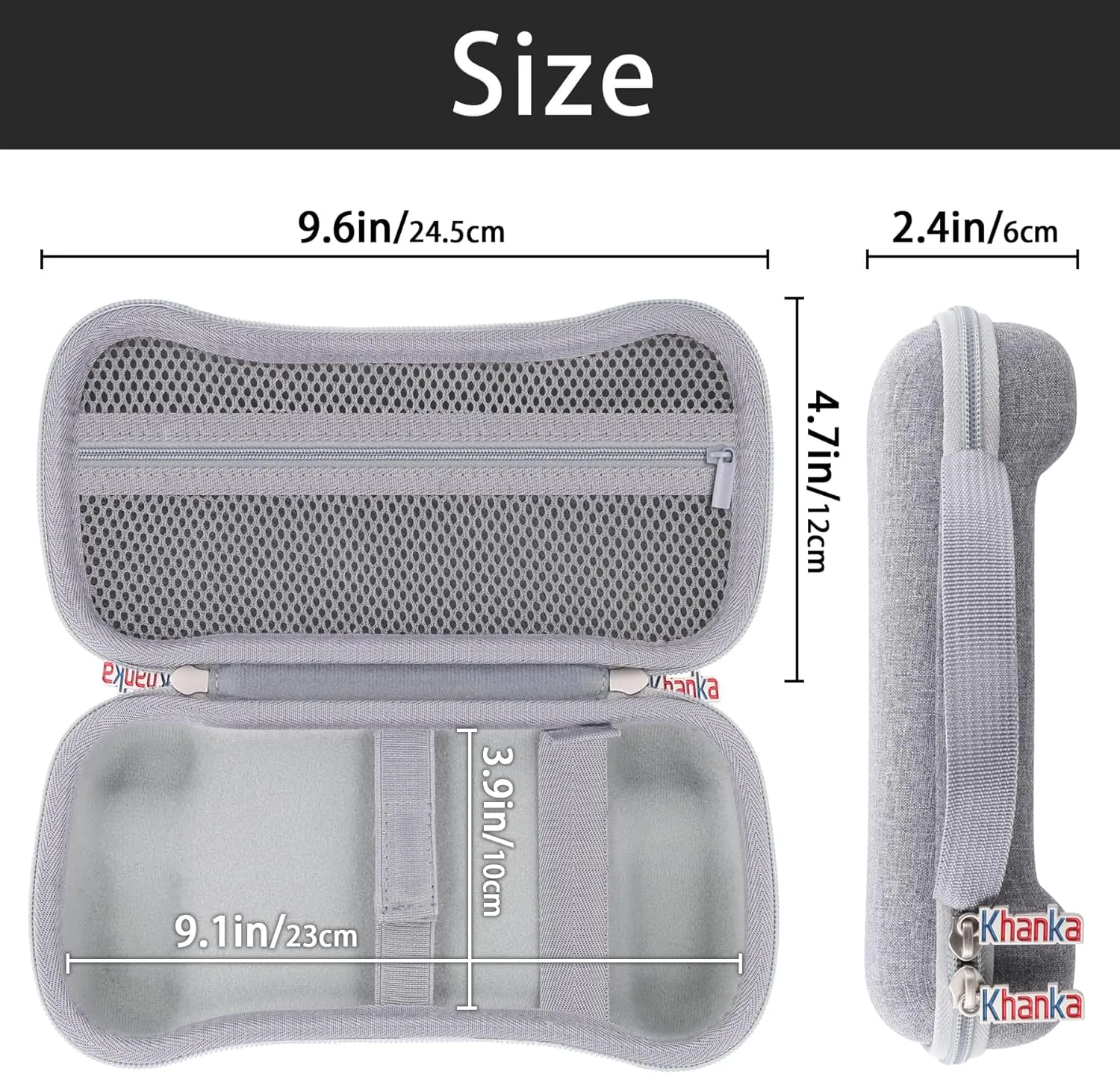 khanka Hard Travel Case Replacement for Anbernic RG556 Retro Handheld Game Console,Case Only. (Grey)