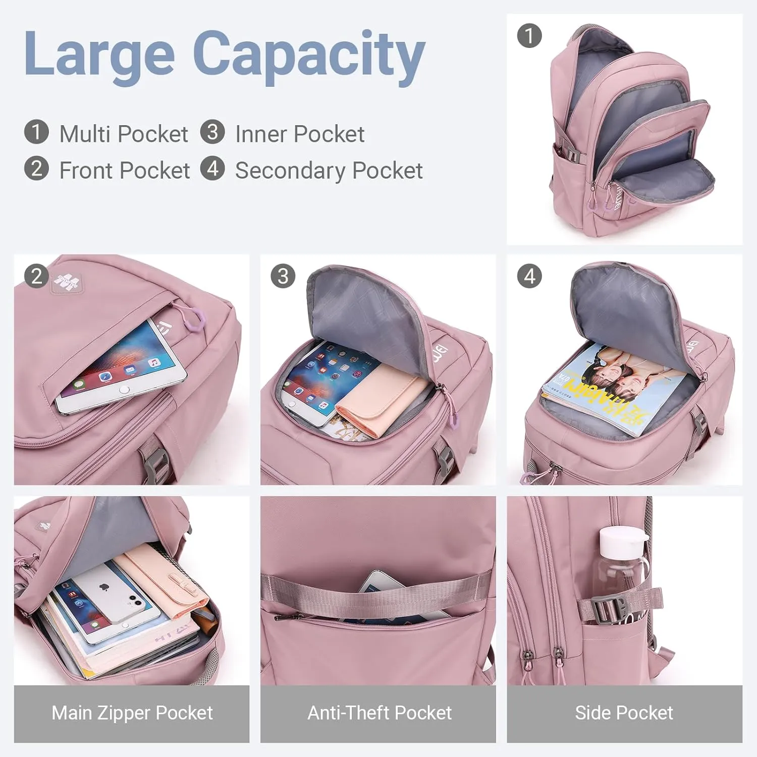 Kids Backpacks for School Teens Girls Cute Backpack for School Bookbag Women Travel Student Large Book Bag Boys, Blue