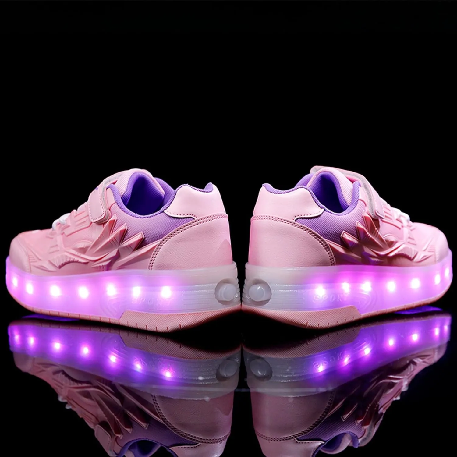 Kids Shoes with Double Wheels - Upgraded Kids Roller Shoes for Gifts, Retractable Wheels Skateboarding Shoes for Kids Sneakers Light Up Rechargeable for Birthday Party Gift