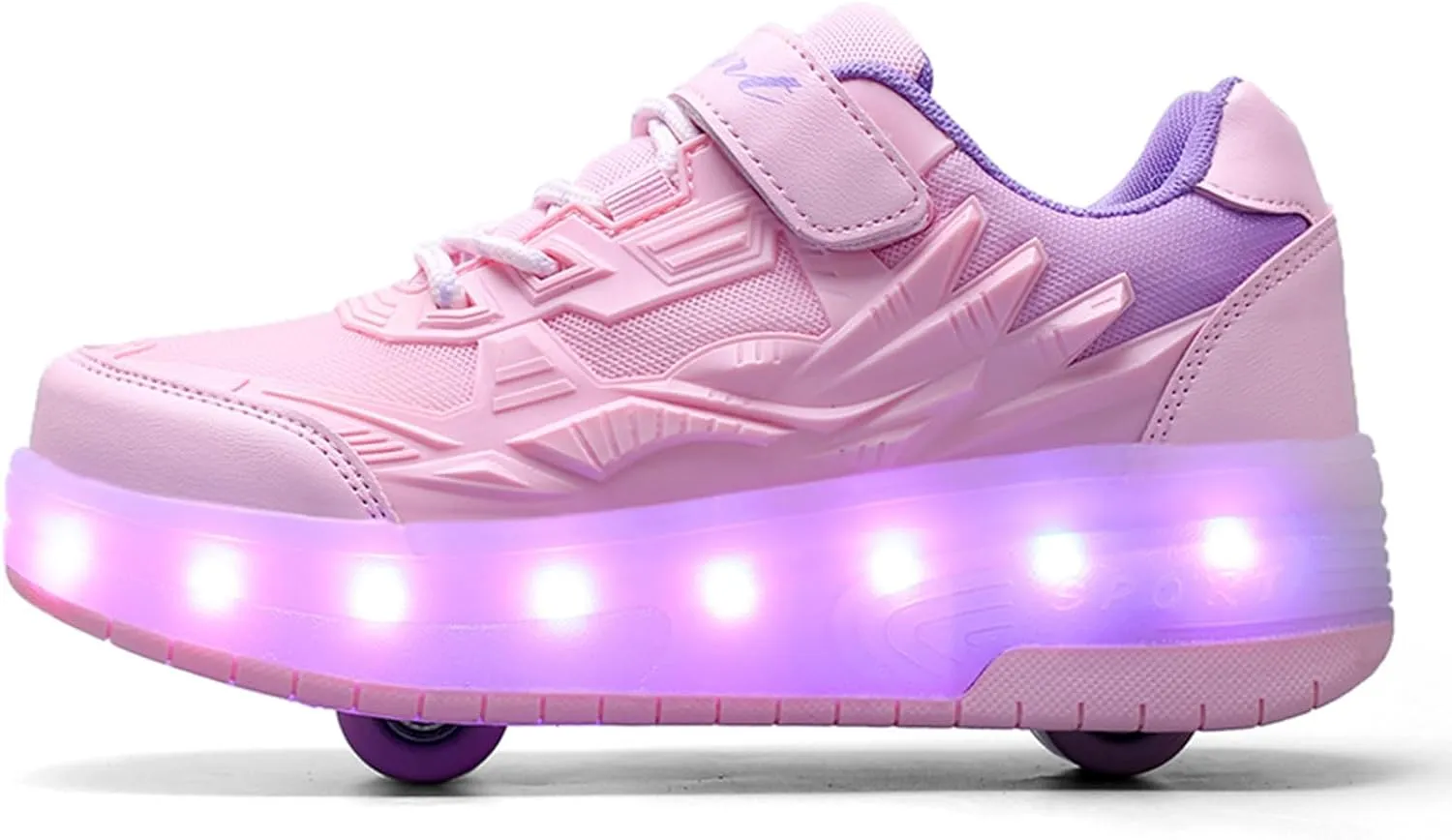 Kids Shoes with Double Wheels - Upgraded Kids Roller Shoes for Gifts, Retractable Wheels Skateboarding Shoes for Kids Sneakers Light Up Rechargeable for Birthday Party Gift