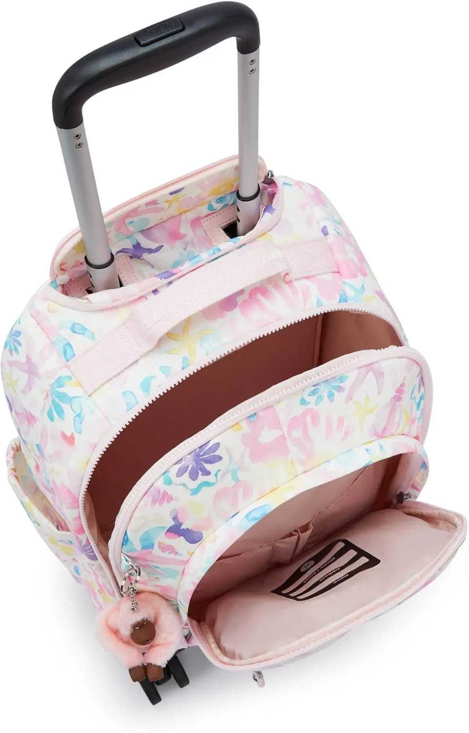 Kipling New Zea Printed 15" Laptop Rolling Backpack Aqua Sea