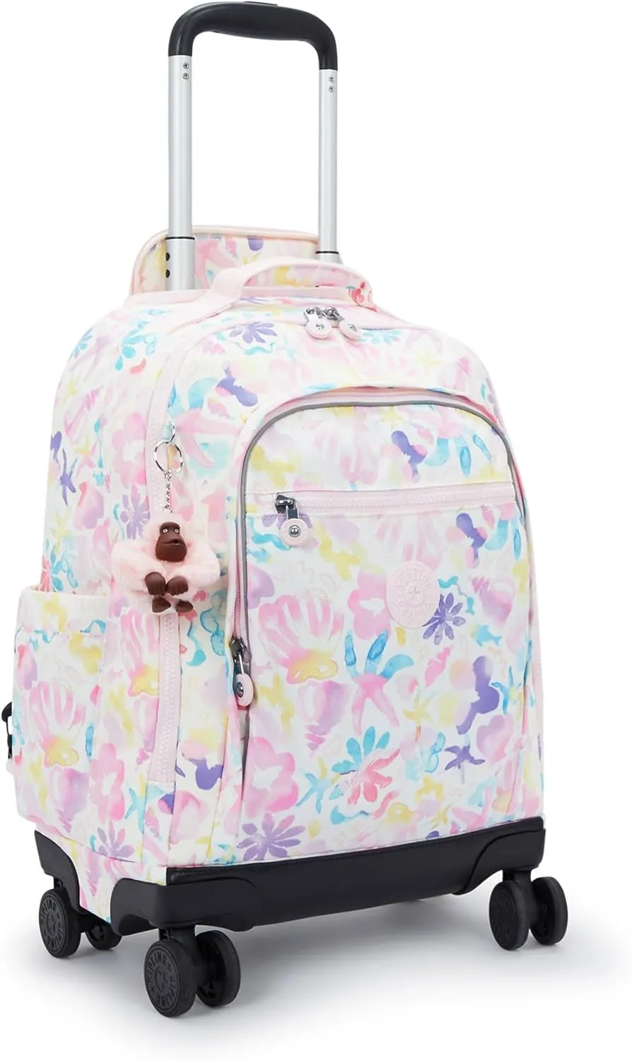 Kipling New Zea Printed 15" Laptop Rolling Backpack Aqua Sea