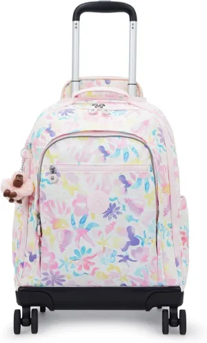 Kipling New Zea Printed 15" Laptop Rolling Backpack Aqua Sea