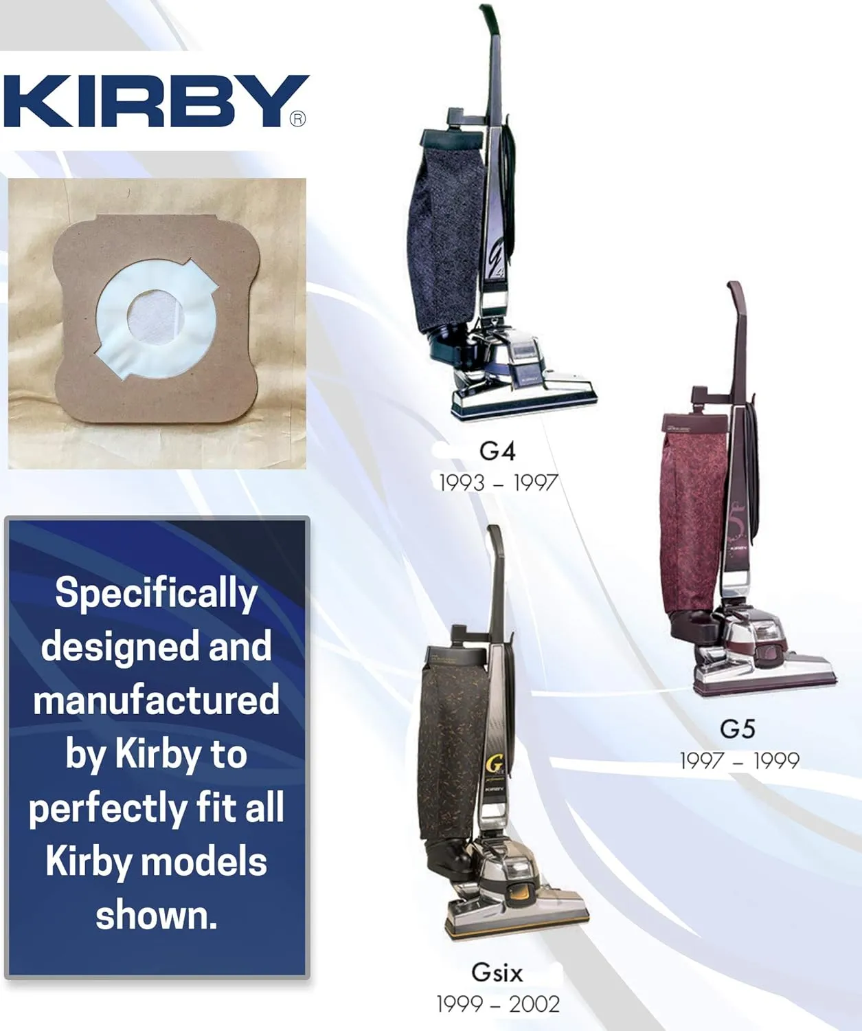 Kirby Vacuum Bags G4, G5, G6 – Genuine Micron Magic Filtration, 9-Pack – Part #197394, Universal Fit for Kirby Generation Series