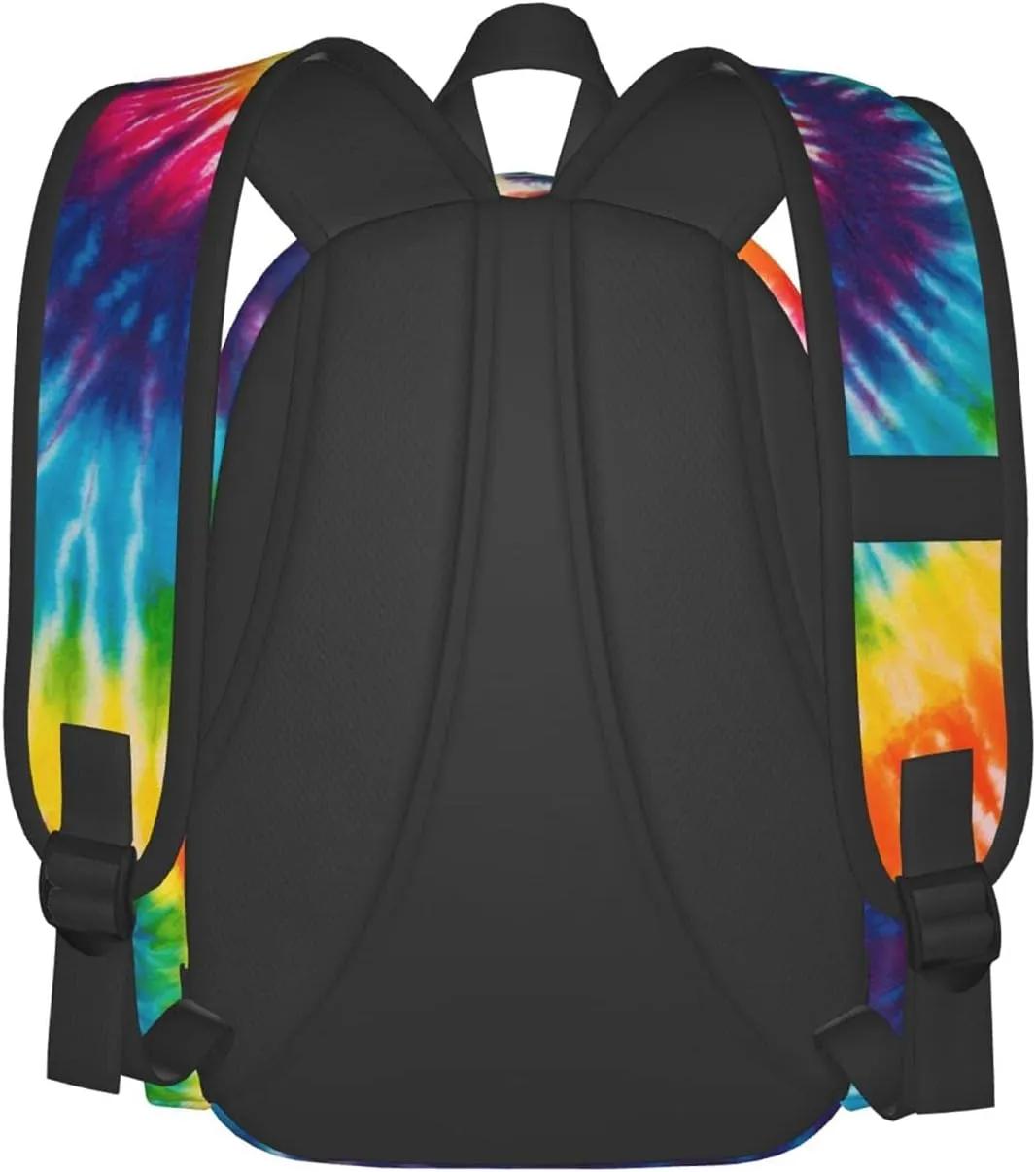 KiuLoam 17 Inch Backpack Colorful Rainbow Tie Dye Laptop Backpack Shoulder Bag School Bookbag Casual Daypack