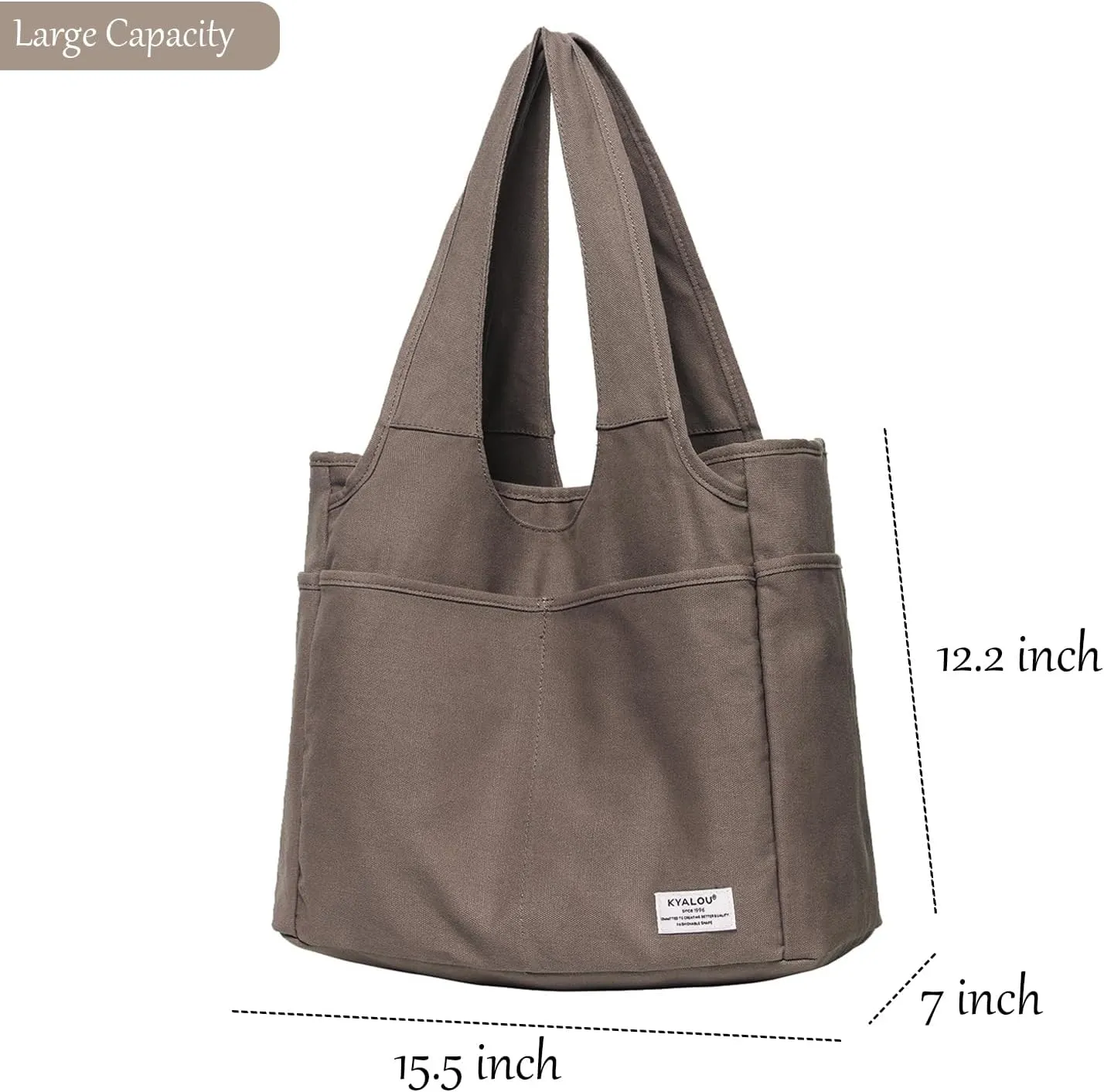 KYALOU Utility Large Tote Bag, Women Casual Shoulder Bags for Work Gym Beach Travel Shopping Grocery College