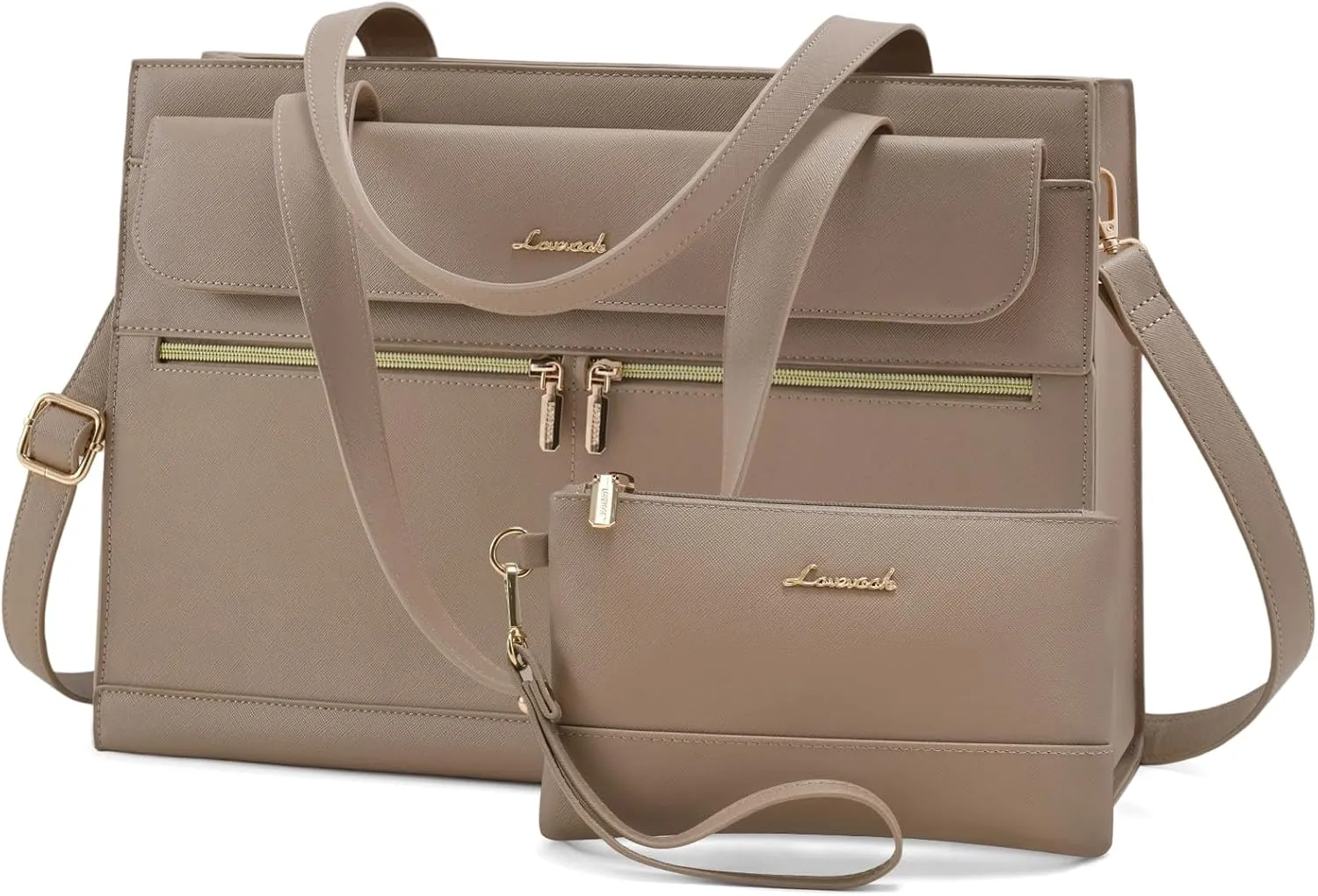Laptop Bag for Women Leather Laptop Tote Bag Large Computer Bag Waterproof Business Office Work Bag