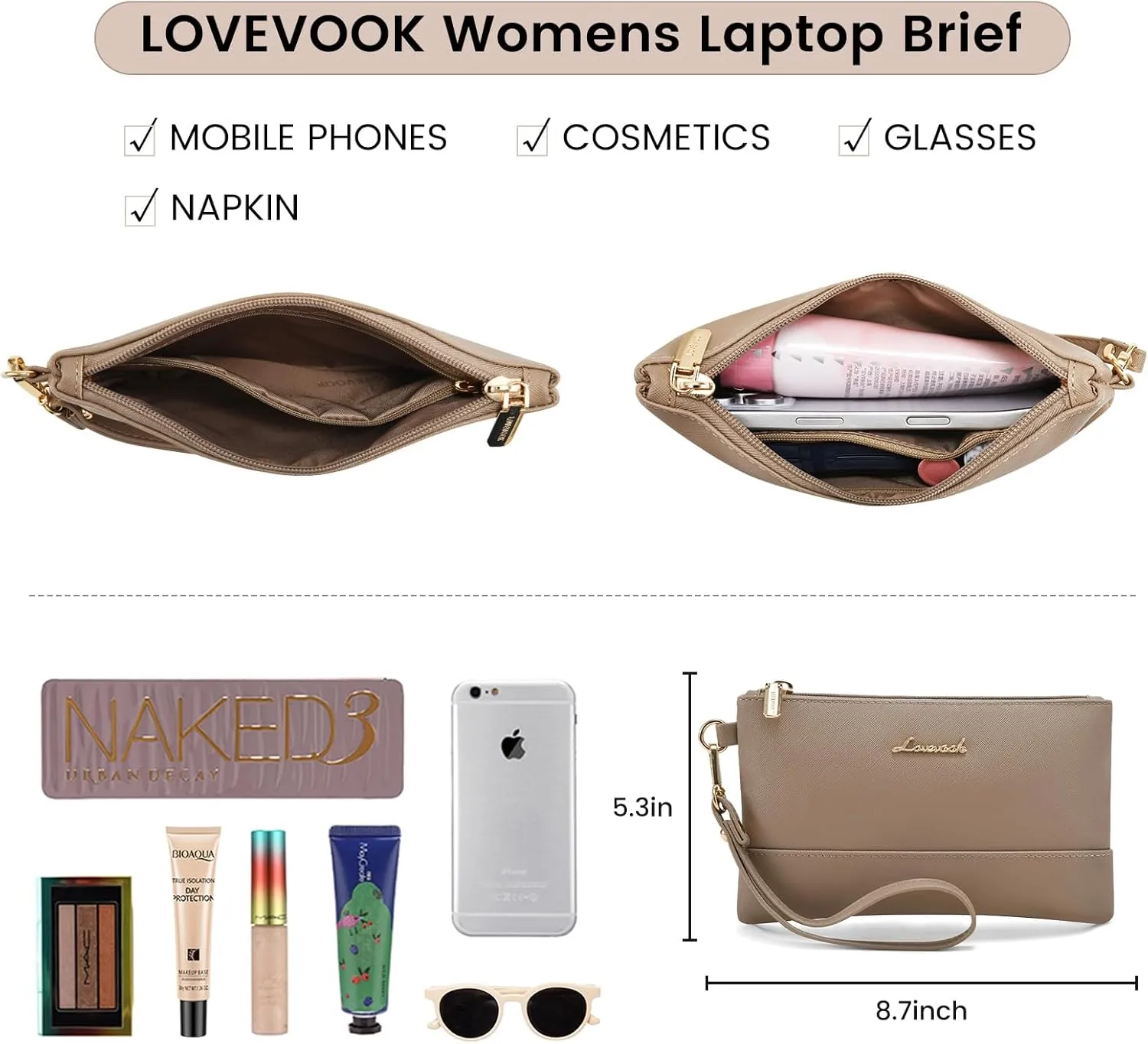 Laptop Bag for Women Leather Laptop Tote Bag Large Computer Bag Waterproof Business Office Work Bag
