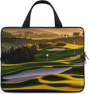 Laptop Carrying Case 12 Inch Golf Vacation Park Trees Sunset Hills And Valley Laptop Bag for Men Women Computer Bag Messenger Bag for Work