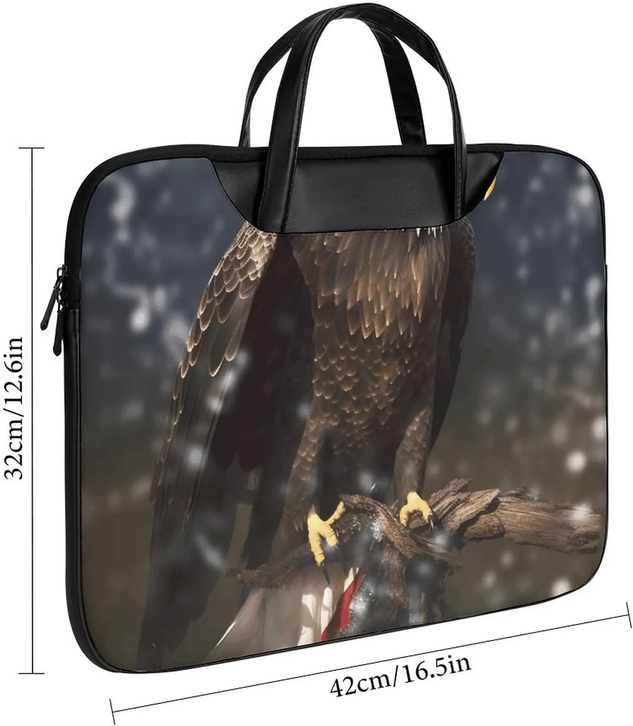 Laptop Shoulder Bag 16.5 Inch Laptop Bag North American Bald Eagle Computer Bag Messenger Bag for Men Women
