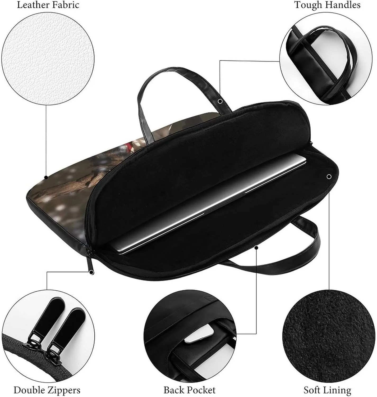 Laptop Shoulder Bag 16.5 Inch Laptop Bag North American Bald Eagle Computer Bag Messenger Bag for Men Women