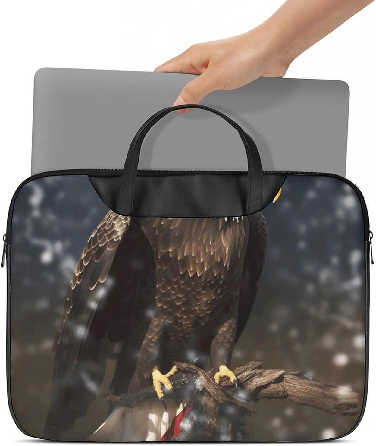 Laptop Shoulder Bag 16.5 Inch Laptop Bag North American Bald Eagle Computer Bag Messenger Bag for Men Women