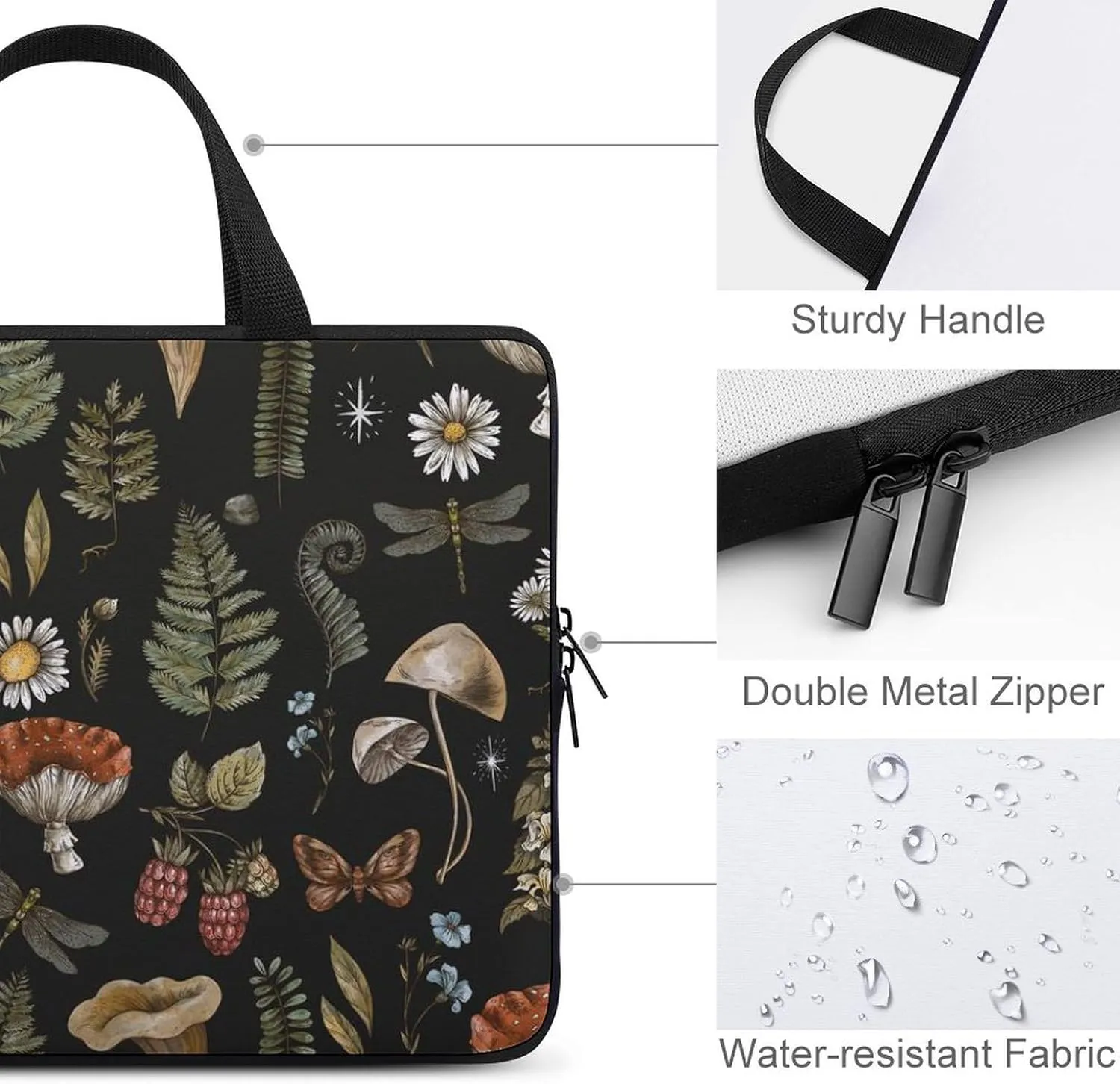 Laptop Sleeve, Portable Notebook Computer Handle Bag Waterproof Laptop Protective Bag Durable Briefcase