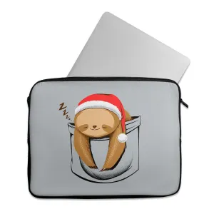 Laptop Sleeve Sloth in a pocket Xmas