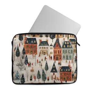 Laptop Sleeve Winter Town Charm