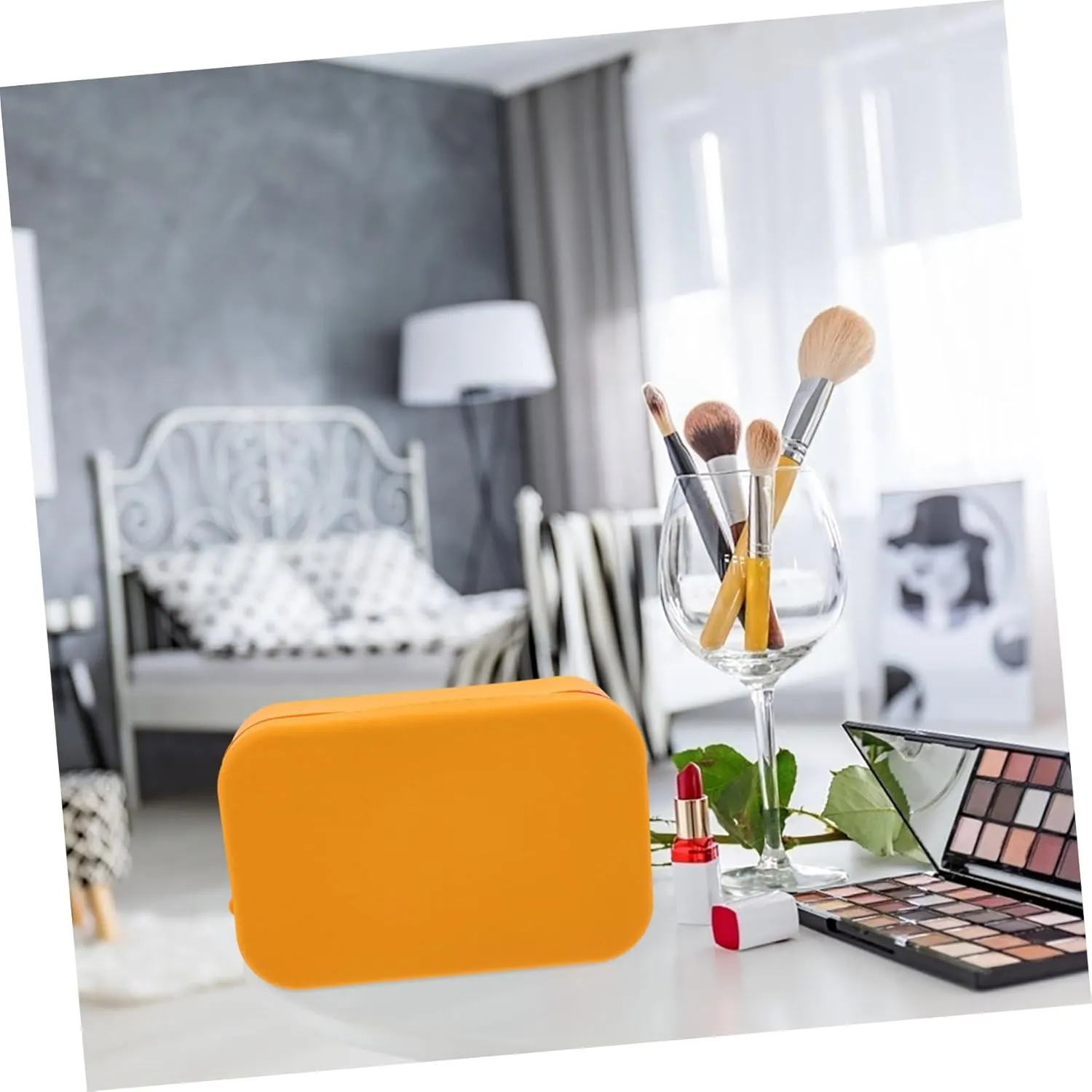 Large Capacity Silicone Makeup Bag for Travel Home Use Portable Toiletry Organizer with Zipper for Makeup Brushes and Toiletries