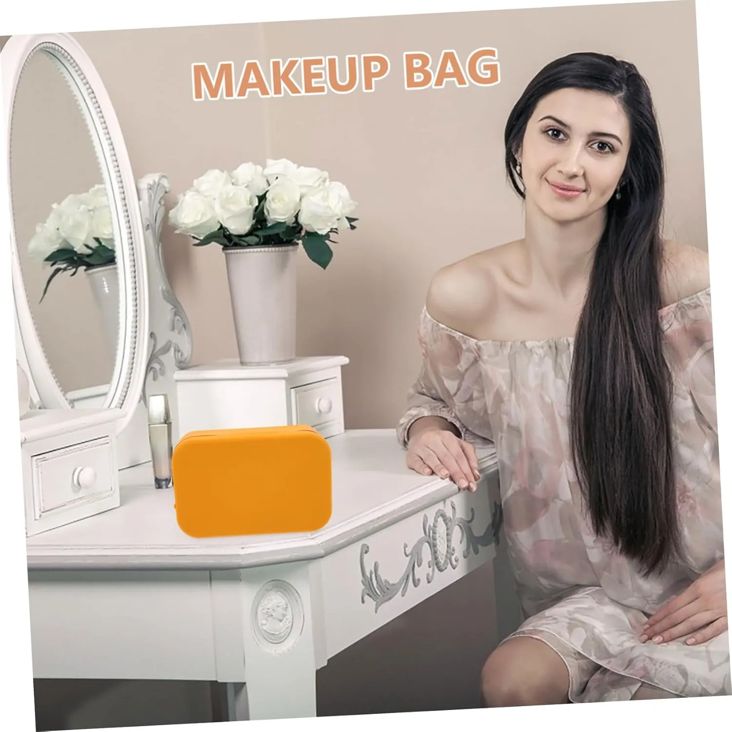 Large Capacity Silicone Makeup Bag for Travel Home Use Portable Toiletry Organizer with Zipper for Makeup Brushes and Toiletries