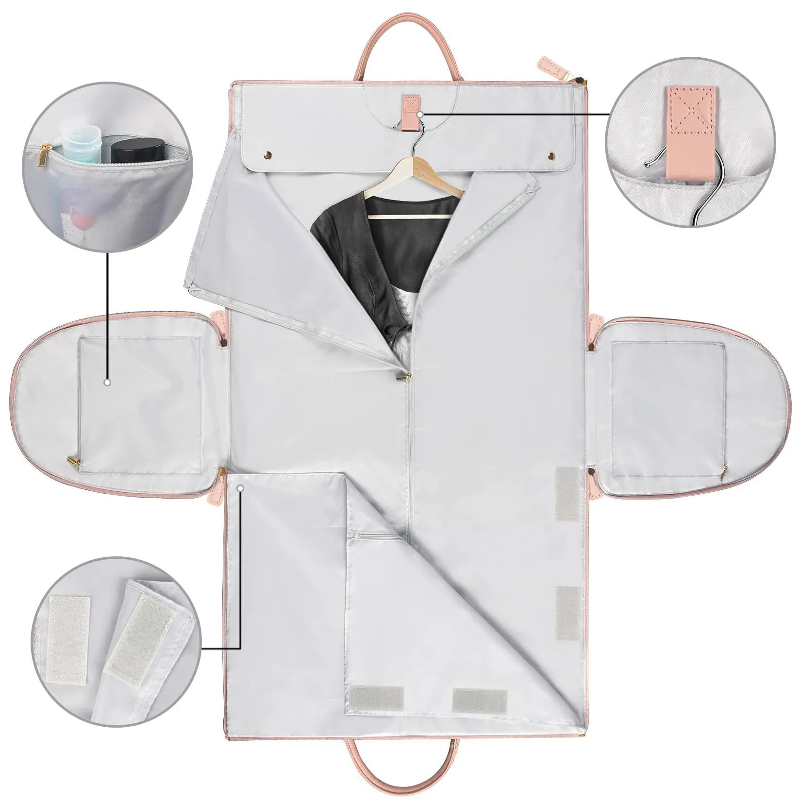 Large Leather Folding Suit One Capacity Travel Bags