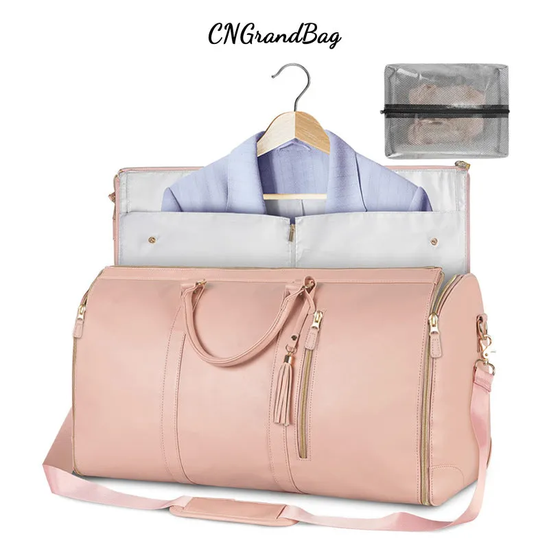 Large Leather Folding Suit One Capacity Travel Bags