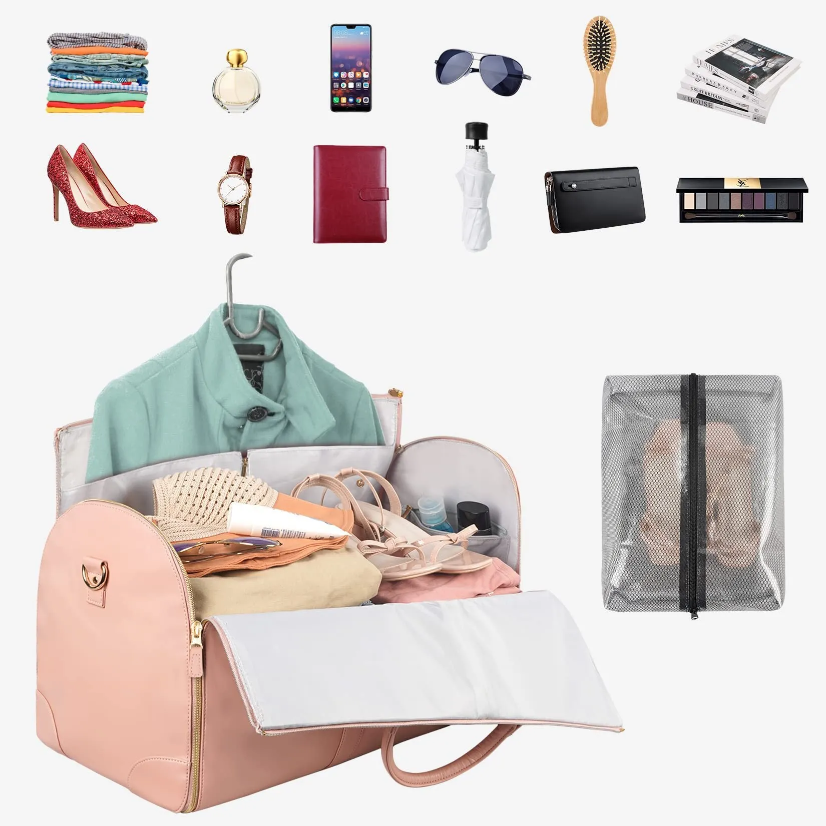 Large Leather Folding Suit One Capacity Travel Bags