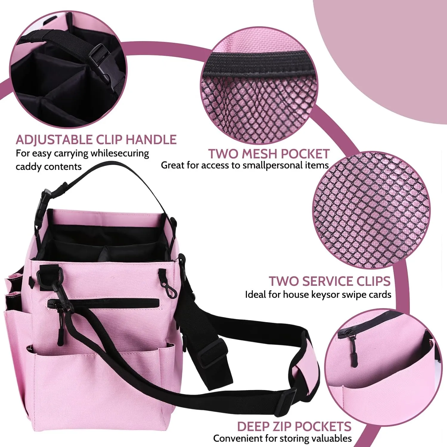 Large Wearable Cleaning Caddy Bags with Handle and Shoulder and Waist Straps,for Cleaning Supplies,for Furniture Storage,Car Organizer, 15x10x8 inchs