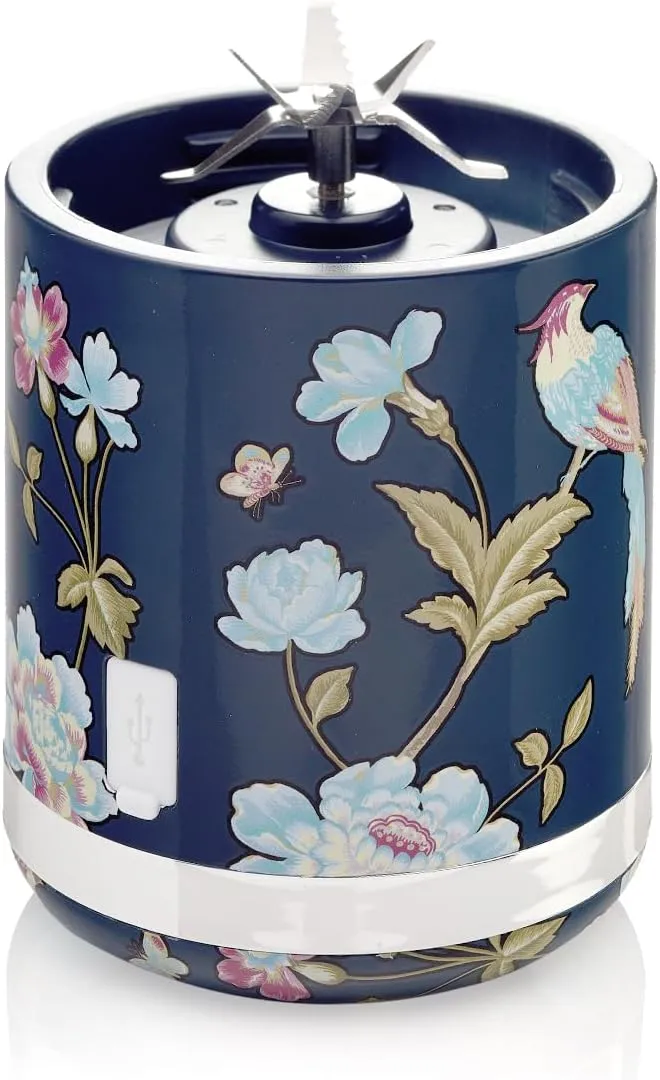 Laura Ashley Portable Blender for Smoothies by VQ - Compact, Powerful & Easy to use USB Rechargeable Mini Blender for Shakes and Smoothies with 450 mL Bottle - Smoothie Blender for Kitchen/Gym/Travel