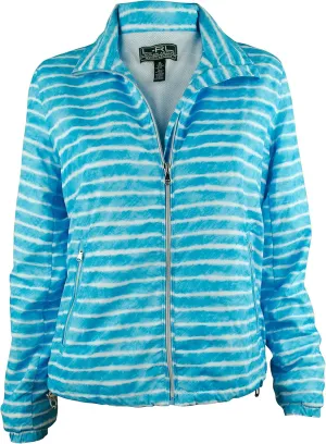 LAUREN RALPH LAUREN womens Active Zip-up Striped Active Jacket