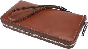 Lavemi Women's RFID Blocking 100% Leather Large Capacity Zip Around Wallet Phone Holder Clutch Travel Purse Wristlet