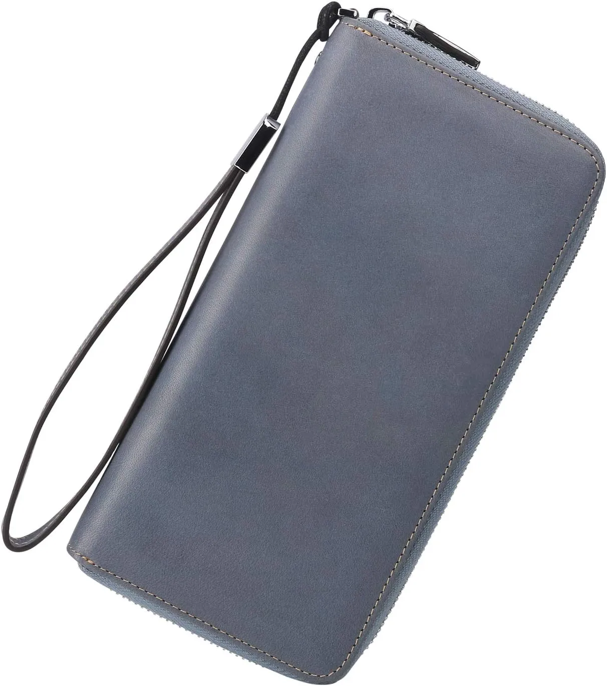 Lavemi Women's RFID Blocking 100% Leather Large Capacity Zip Around Wallet Phone Holder Clutch Travel Purse Wristlet