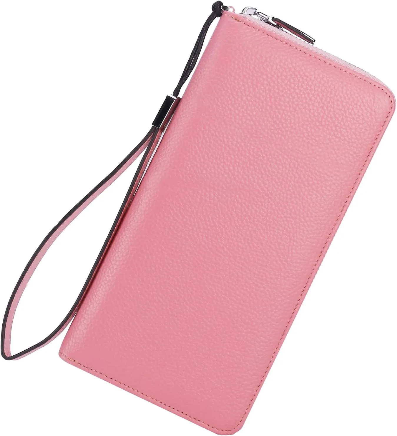 Lavemi Women's RFID Blocking 100% Leather Large Capacity Zip Around Wallet Phone Holder Clutch Travel Purse Wristlet
