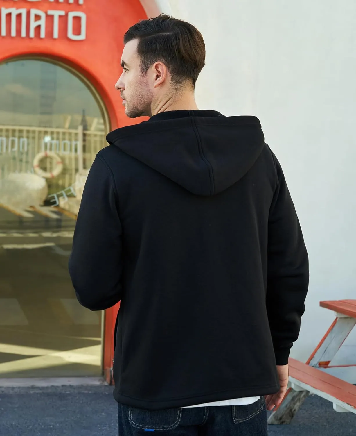 LBL Leading the Better Life Men's Zip Up Hoodie Long Sleeve Fleece Hooded Sweatshirt with Zipper Pockets