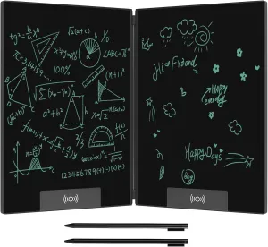 LCD Writing Tablet, 14.3" Folding Screen Digital Notepad for Kids and Adults, Erasable Writing Tablet with Hall Switch, Drafting, Drawing, Leaving Message, Black